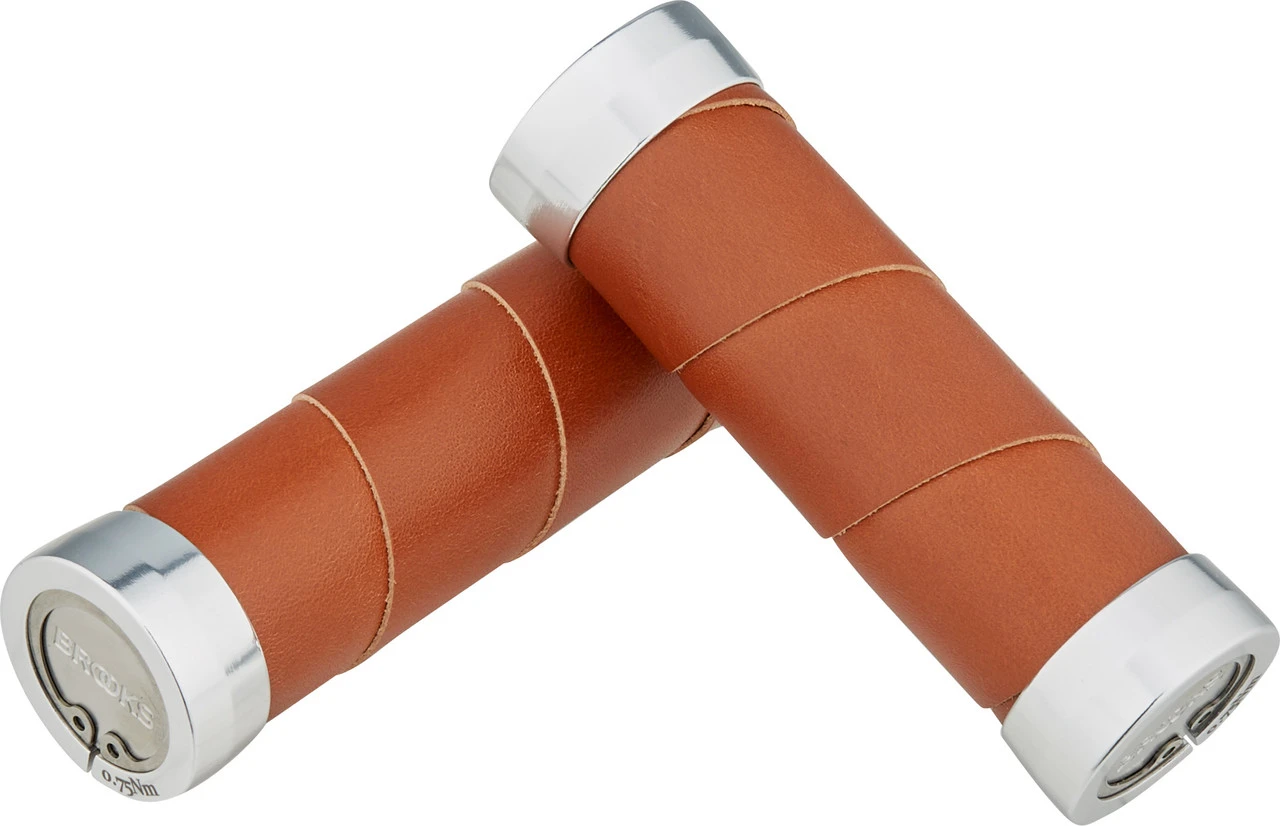 BROOKS Slender Leder Lenkergriffe Für Drehgriffschalter Beidseitig 1 BROOKS Slender Leder Lenkergriffe Für Drehgriffschalter Beidseitig